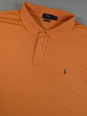 Polo Ralph Lauren Pima Soft Touch Polo 3XLT Orange Big Tall Pony